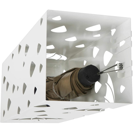 Metalowy parasolnik - Biały nowoczesny stojak na parasole - SONGMICS LUC49W