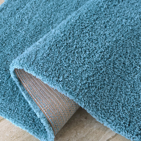 Niebieski dywan Shaggy 200x290 / Santo - Gruby i puszysty dywan jednokolorowy