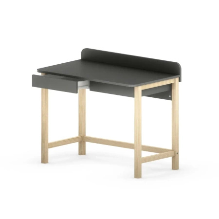 Biurko dziecięce VERYSIMPL B-DES8 – drewniane z przegrodą i dwiema szufladami