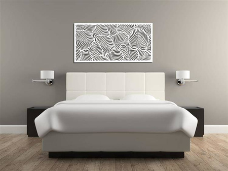 DEKORACYJNY PANEL AŻUROWY, LIŚCIE, DEKORACJA ŚCIENNA  3D, ORNAMENT 60 x 120 cm, CZARNY