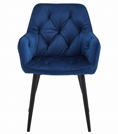 "Krzesło JORK - granat aksamit / nogi czarne x 2"