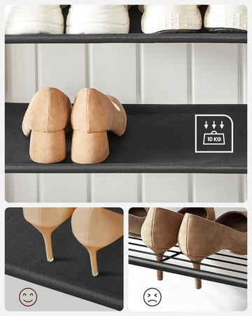 Stojący wieszak na ubrania z półką na buty i siedziskiem (Dąb Sonoma) VASAGLE HSR411B11