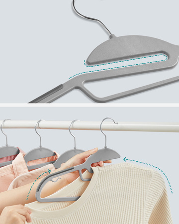 Plastikowe wieszaki ubraniowe - Szare wieszaki na ubrania 20szt - SONGMICS CRP41G