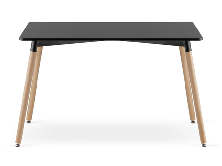 Stół prostokątny skandynawski 120x80cm ADRIA - Czarny nowoczesny stół do jadalni