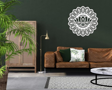 AŻUROWA DEKORACJA ŚCIENNA 3D, MANDALA, YOGA, PIĘKNY, DEKORACYJNY PANEL, CZARNY