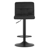 Czarny stołek barowy PROT - Tapicerowany hoker, krzesło barowe z oparciem