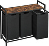 Czarny kosz na pranie 114l Loft - Kosz na bieliznę 3 komory - VASAGLE BLH301B01