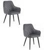 "Krzesło NANA - ciemny szary aksamit / nogi czarne x 2"