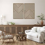 3D DEKORACYJNE PANELE GEOMETRYCZNE, NOWOCZESNA DEKORACJA ŚCIENNA, BEJCA