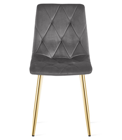 "Krzesło LIBRA - ciemny szary aksamit / nogi kolor złoty x 1"