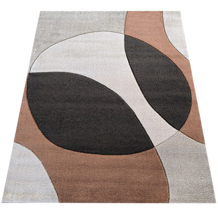 Dywan 160x230 / Ladon 01 - Nowoczesny dywan, abstrakcyjny wzór z biało czarnym kołem