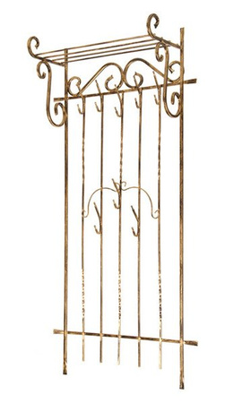 Wieszak na ubrania ozdobny ścienny z półką ZAPROSZENIE / metalowa garderoba [szer. 75 cm]