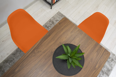 Nowoczesne pomarańczowe krzesło kuchenne OSAKA - Krzesło z tworzywa do kuchni