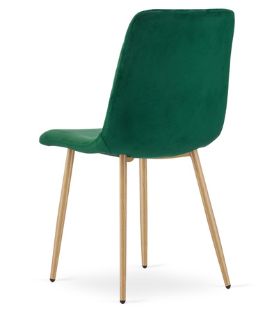 "Krzesło TURIN - ciemna zieleń aksamit / nogi kolor drewna x 1"