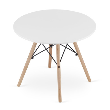 Skandynawski okrągły stolik kawowy 60cm MAKSI - Nowoczesny biały stolik do salonu