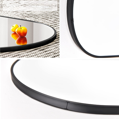 Owalne lustro w czarnej ramie 100x50cm OPUS - Ścienne lustro Scandi