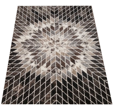 Dywan brązowy geometryczny nowoczesny Panamero 10 – 80x150 cm