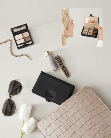 Czarna szkatułka na biżuterię - Organizer na biżuterię - SONGMICS JBC121B