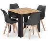 "Stół NP 80x80 Artisan nogi czarne + 4 krzesła MARK czarne nogi naturalne"