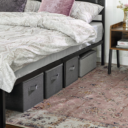 Pudełko tekstylne z pokrywą - Szary pojemnik tekstylny 3 sztuki - SONGMICS RYZB03G