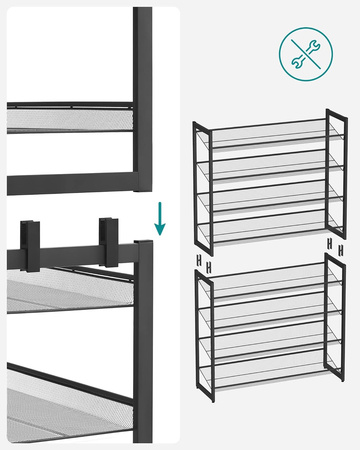 8-poziomowa półka na buty - Duży regał na buty do przedpokoju - SONGMICS LMR08B