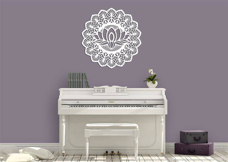 AŻUROWA DEKORACJA ŚCIENNA 3D, MANDALA, YOGA, PIĘKNY, DEKORACYJNY PANEL, CZARNY