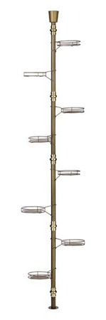 Kwietnik metalowy wysoki rozporowy na 8 doniczek / konstrukcja na kwiaty [wys. 260 cm]