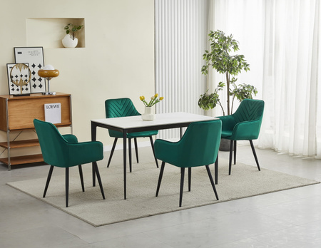 "Krzesło NANA - ciemna zieleń aksamit / nogi czarne x 1"