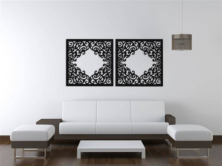 DEKORACYJNY PANEL AŻUROWY, FLOREALI, DEKORACJA ŚCIENNA 3D, ORNAMENT, DYPTYK, BIAŁY