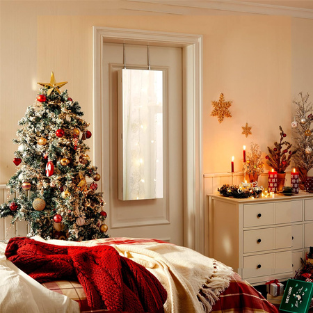 Wisząca szafka na biżuterię z lustrem - Lustro z szafką na biżuterię - SONGMICS JJC99WT