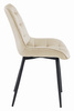Krzesło BERA z aksamitu - Beżowe krzesło tapicerowane z modnym pikowaniem