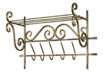 Wieszak metalowy na ubrania ścienny z półką ESPERANTO [szer. 75 cm]