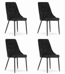 Komplet 4 czarnych krzeseł do kuchni IMOLA - Stylowe tapicerowane krzesła z aksamitu