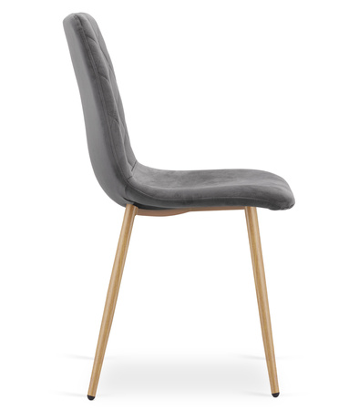 "Krzesło TURIN - ciemny szary aksamit / nogi kolor drewna x 3"