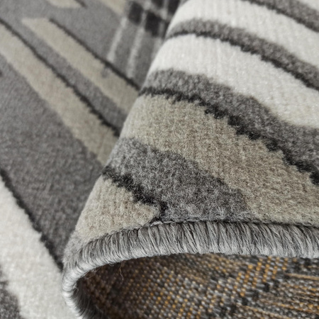 Dywan geometryczny w paski szary LARA 02 - 60x100 cm