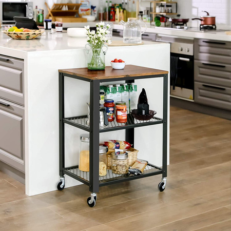 Stolik na kółkach - Industrialny wózek do serwowania - VASAGLE LRC78X