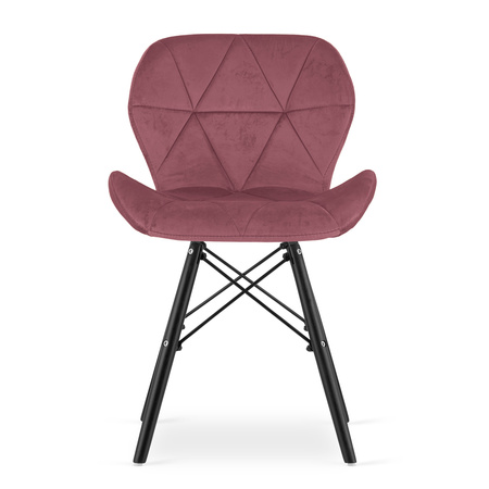 "Krzesło LAGO Aksamit - ciemny róż / nogi czarne x 2"