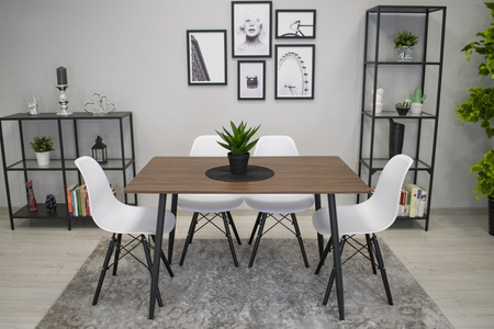 Białe proste krzesło kuchenne z tworzywa OSAKA - Skandynawskie krzesło