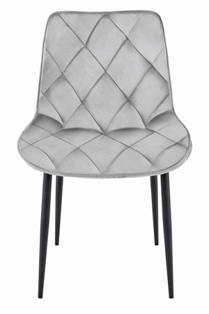 "Krzesło TOR - aksamit srebrno-szary / nogi czarne x 4"