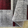 Nowoczesny dywan geometryczny szary z czerwonymi elementami OTTO 09 - 200x290 cm