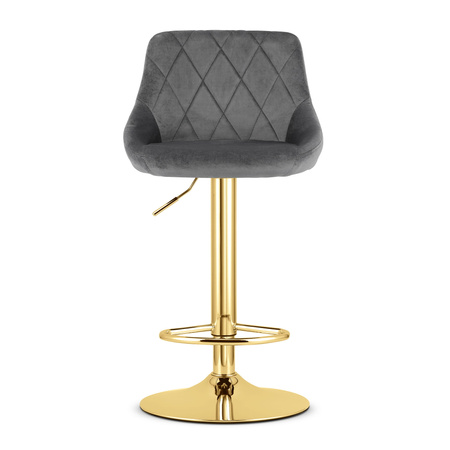 Hoker KAST - aksamit szary / baza złota