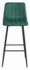 Wysokie krzesła barowe POZZA - Tapicerowany, zielony (butelkowa zieleń) hoker x3