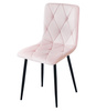"Krzesło LIBRA - jasny róż aksamit / nogi czarne x 1"