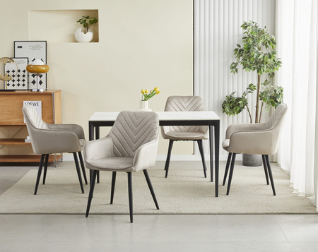 "Krzesło NANA - ciemny beż aksamit / nogi czarne x 1"