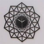Nowoczesny zegar ścienny GEOMETRYCZNY w kolorze czarnym i w trzech rozmiarach, ORNAMENTI