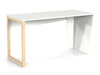 Biurko minimalistyczne nowoczesne na nietypowym stelażu z drewnem [szerokość 120 cm] B-EDGE2-120