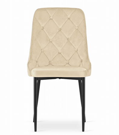 Beżowe krzesło CAPRI - Eleganckie, tapicerowane krzesło do jadalni