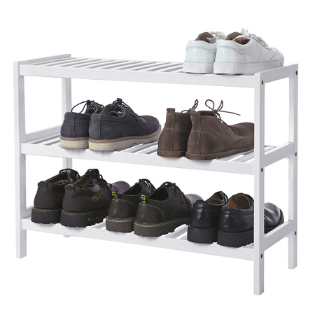 Biała półka na buty - 3-poziomowy regał na buty do przedpokoju - VASAGLE LBS13W