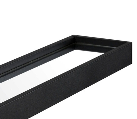 Okrągłe czarne lustro 80cm z praktyczną i ozdobną półką