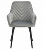 "Krzesło NANA - aksamit srebrno-szary / nogi czarne x 1"